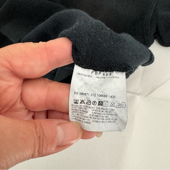 Avon Celli T-Shirt  Men's 56 Black Silk/Cotton Blend Crew Neck Italy - Picture 5 of 6